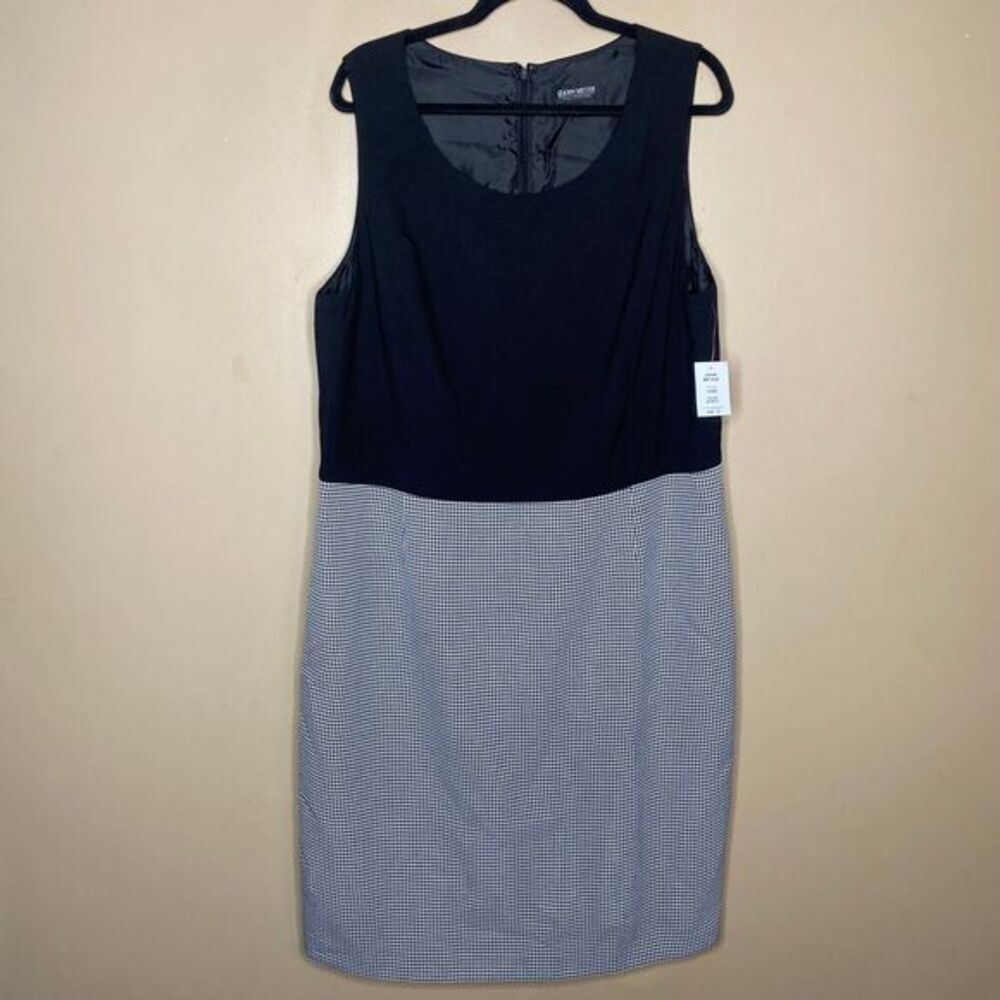 Calvin Klein Black & White Houndstooth Midi Dress